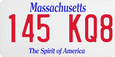 MA license plate 145KQ8