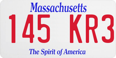 MA license plate 145KR3