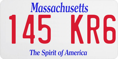 MA license plate 145KR6