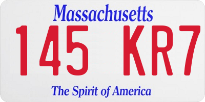 MA license plate 145KR7