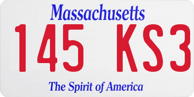 MA license plate 145KS3