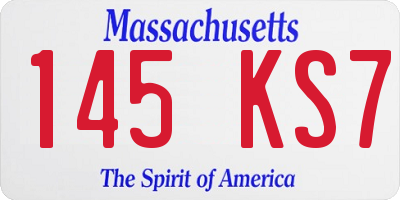 MA license plate 145KS7