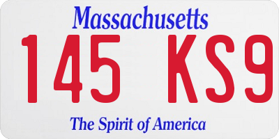 MA license plate 145KS9