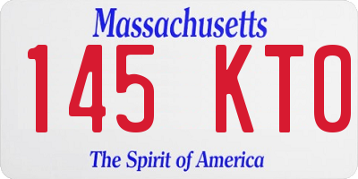 MA license plate 145KT0