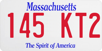 MA license plate 145KT2