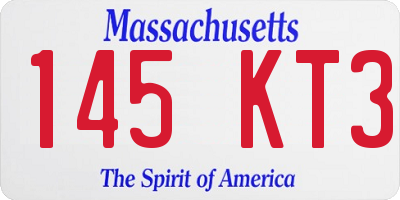 MA license plate 145KT3