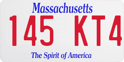 MA license plate 145KT4