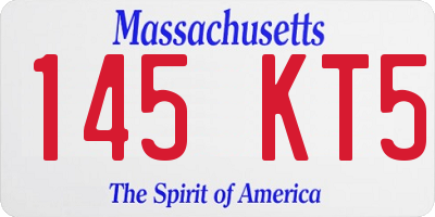 MA license plate 145KT5