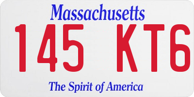 MA license plate 145KT6