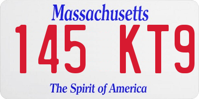 MA license plate 145KT9