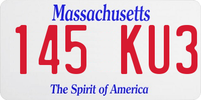 MA license plate 145KU3
