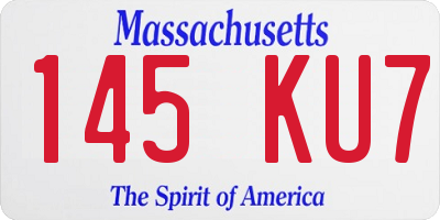MA license plate 145KU7