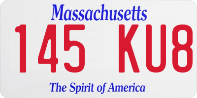 MA license plate 145KU8