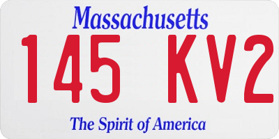 MA license plate 145KV2