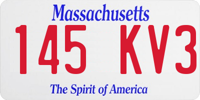 MA license plate 145KV3