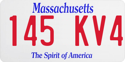 MA license plate 145KV4