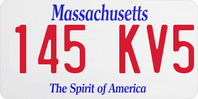 MA license plate 145KV5