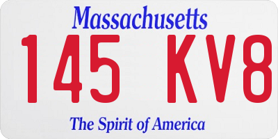 MA license plate 145KV8