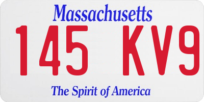 MA license plate 145KV9