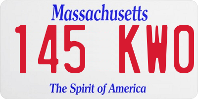 MA license plate 145KW0