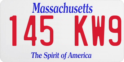 MA license plate 145KW9
