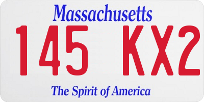 MA license plate 145KX2