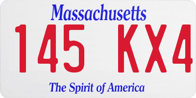 MA license plate 145KX4