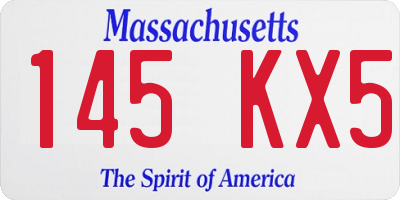 MA license plate 145KX5