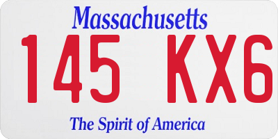 MA license plate 145KX6