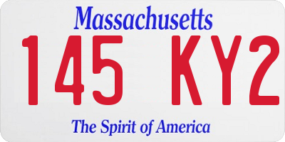 MA license plate 145KY2