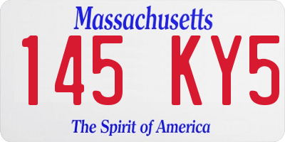 MA license plate 145KY5