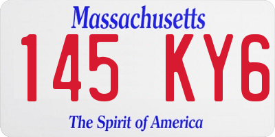 MA license plate 145KY6