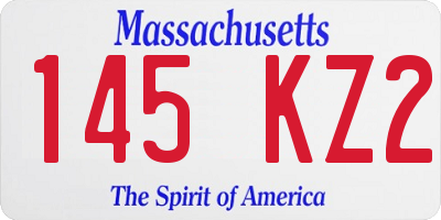 MA license plate 145KZ2