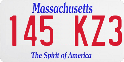 MA license plate 145KZ3
