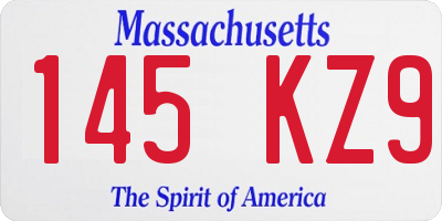 MA license plate 145KZ9