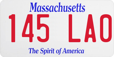 MA license plate 145LA0