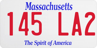 MA license plate 145LA2