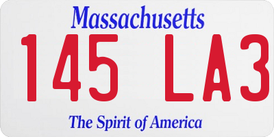 MA license plate 145LA3