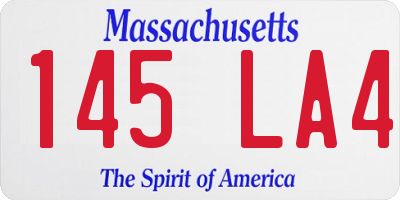 MA license plate 145LA4