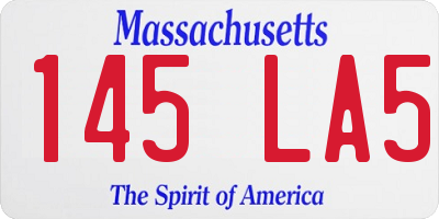 MA license plate 145LA5