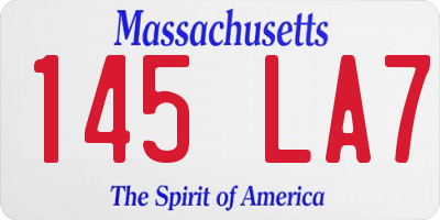 MA license plate 145LA7