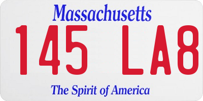 MA license plate 145LA8