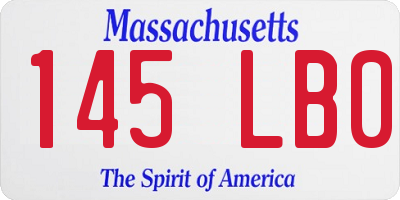 MA license plate 145LB0