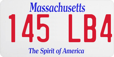 MA license plate 145LB4