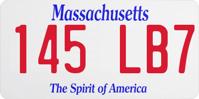MA license plate 145LB7