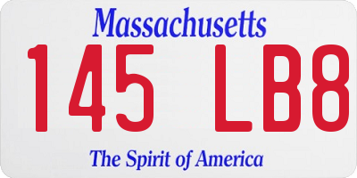 MA license plate 145LB8