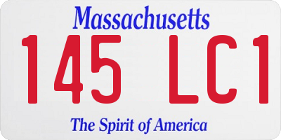MA license plate 145LC1