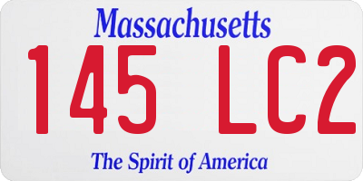 MA license plate 145LC2