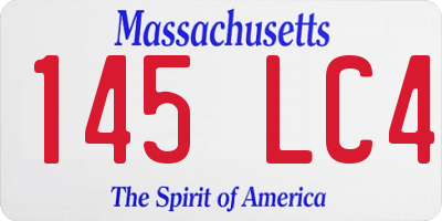MA license plate 145LC4