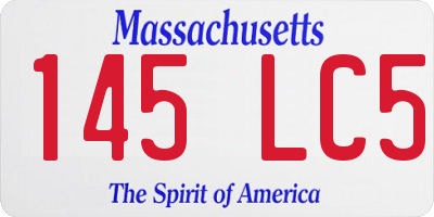 MA license plate 145LC5